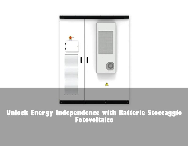 Unlock Energy Independence with Batterie Stoccaggio Fotovoltaico