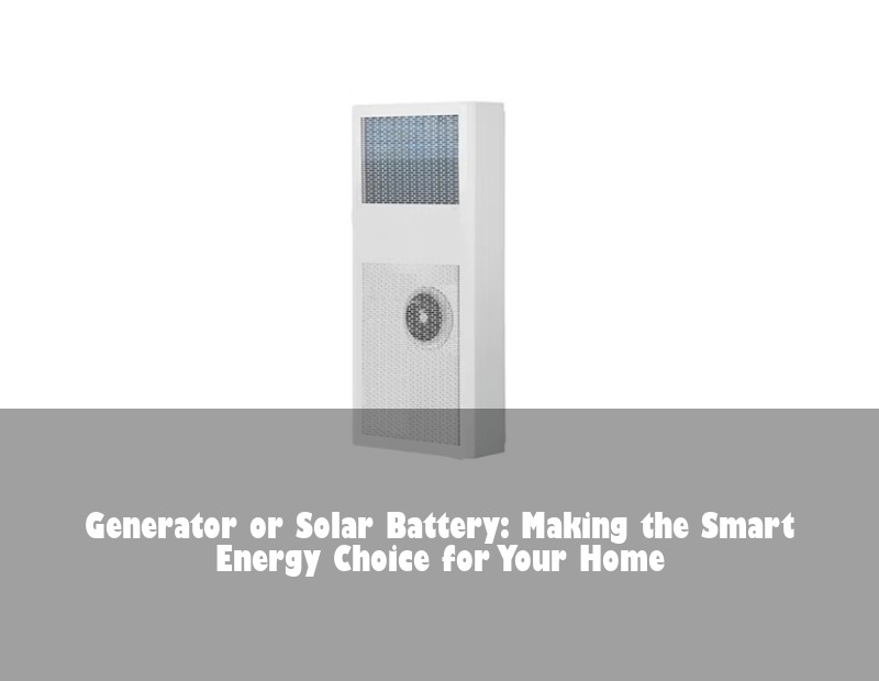 Generator or Solar Battery: Making the Smart Energy Choice for Your Home