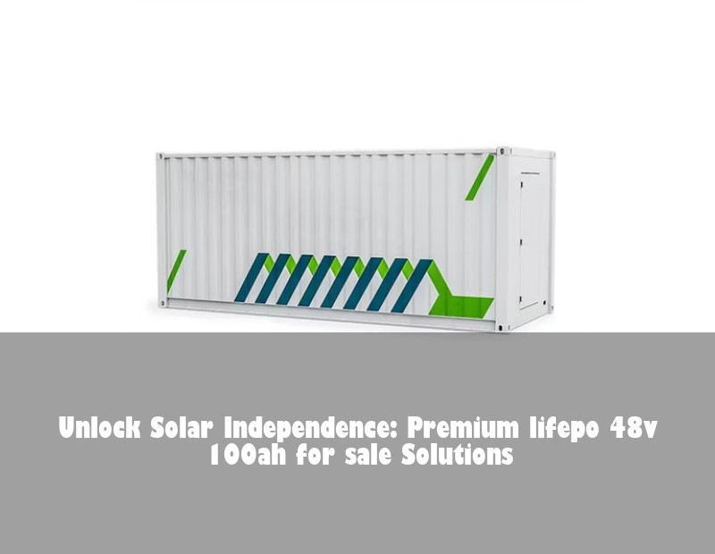 Unlock Solar Independence: Premium lifepo 48v 100ah for sale Solutions