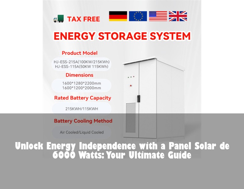 Unlock Energy Independence with a Panel Solar de 6000 Watts: Your Ultimate Guide