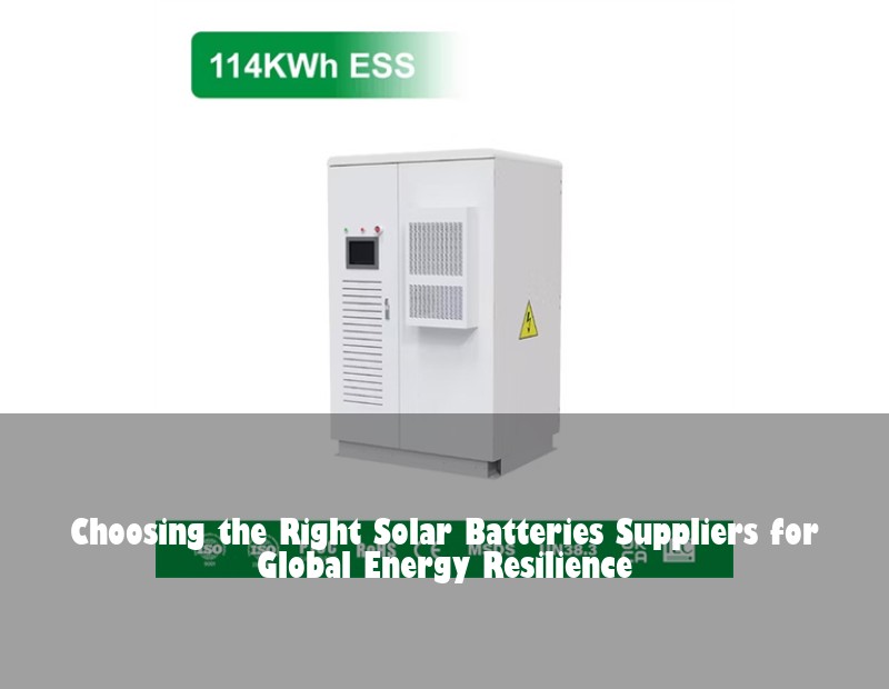 Choosing the Right Solar Batteries Suppliers for Global Energy Resilience