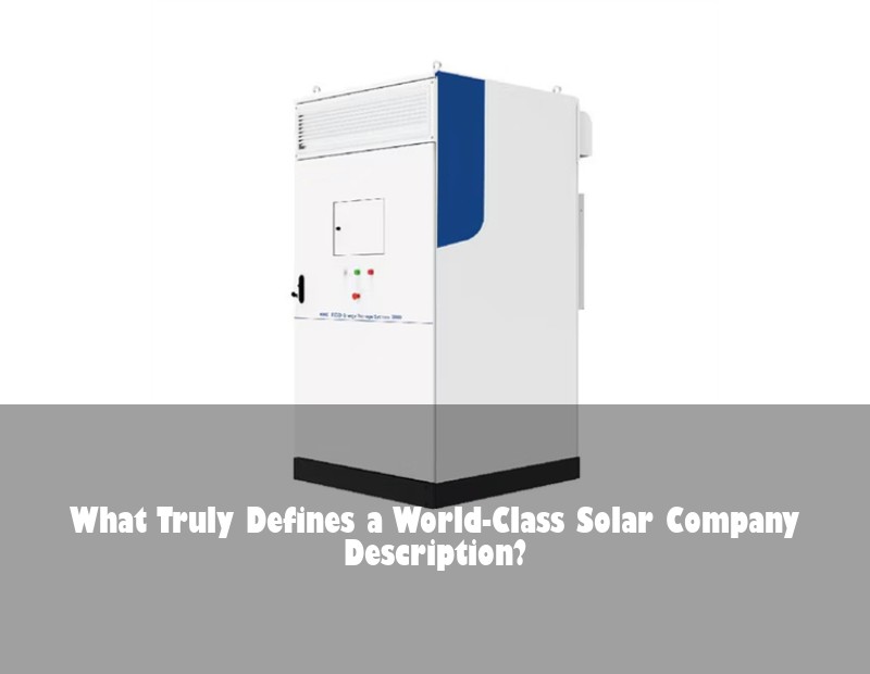 What Truly Defines a World-Class Solar Company Description?