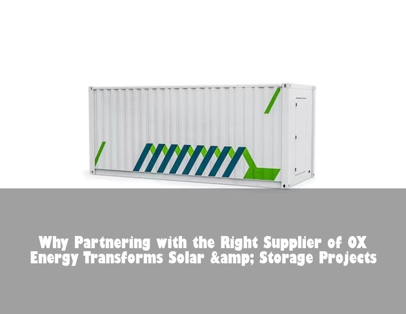Why Partnering with the Right Supplier of OX Energy Transforms Solar &amp; Storage Projects