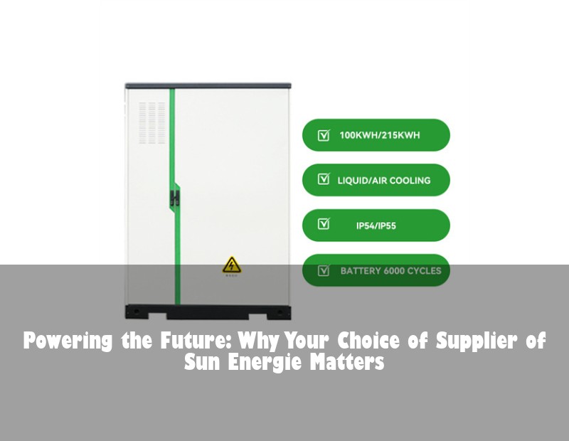 Powering the Future: Why Your Choice of Supplier of Sun Energie Matters