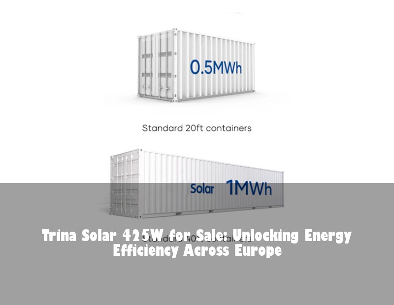 Trina Solar 425W for Sale: Unlocking Energy Efficiency Across Europe