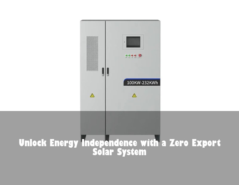 Unlock Energy Independence with a Zero Export Solar System